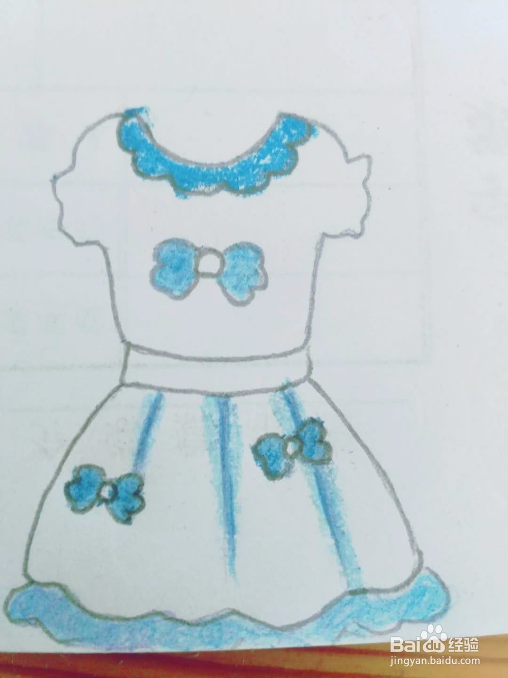 多妈亲子手工简笔画服装连衣裙