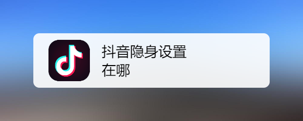 抖音隐身设置在哪