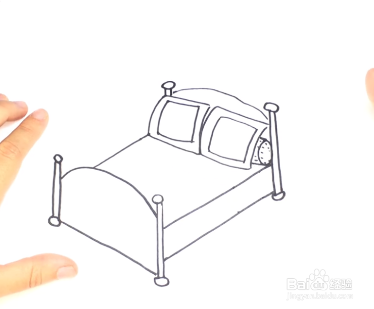 儿童简笔画—— 怎样用彩笔一笔一笔画床