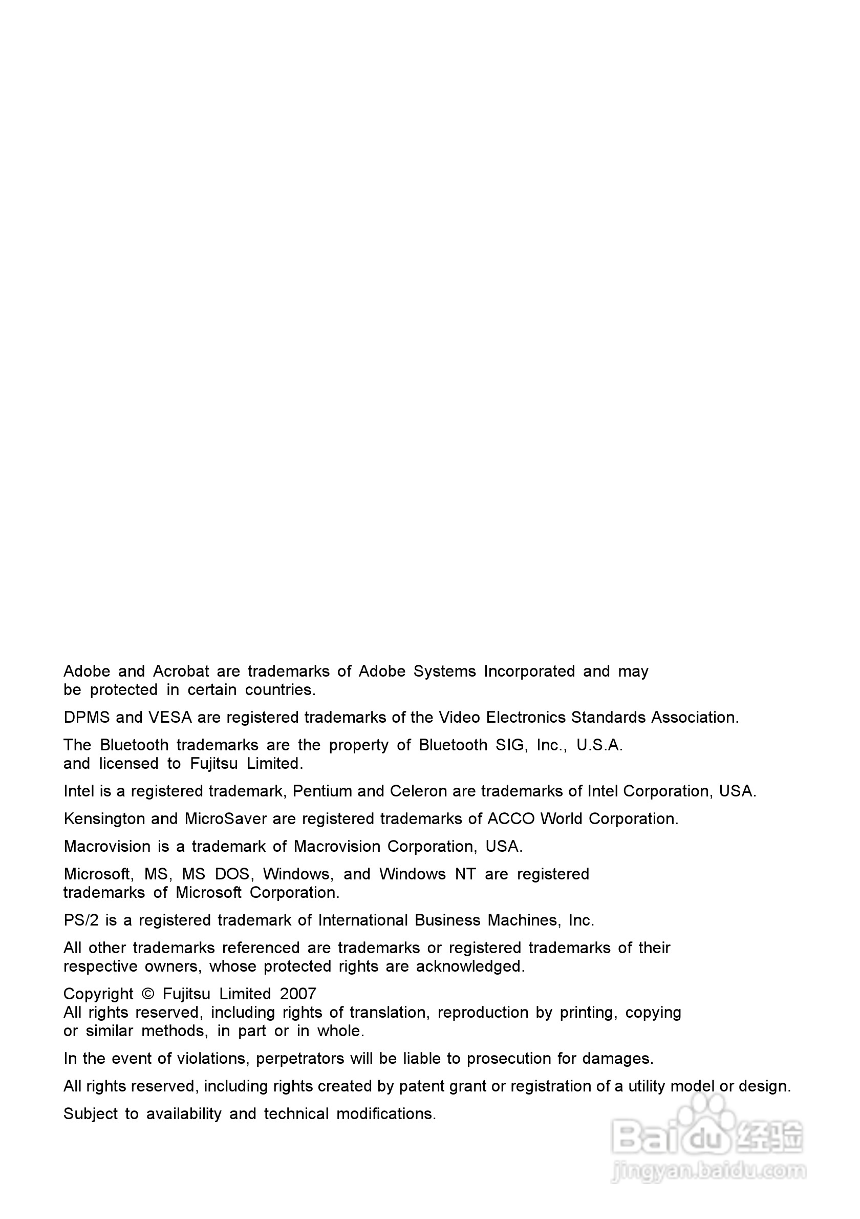 富士通V5545笔记本电脑使用说明书:[1]