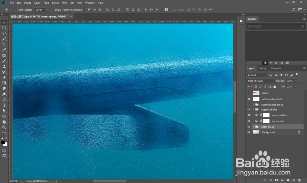 PS后期合成深海海底水下人像摄影效果