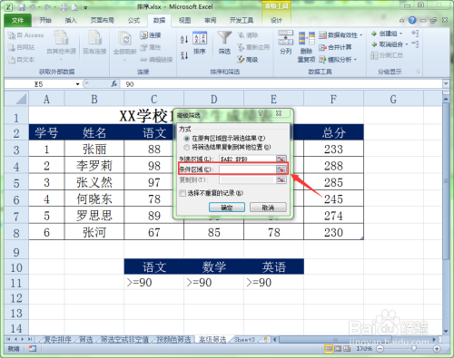 在Excel中如何使用高级筛选功能