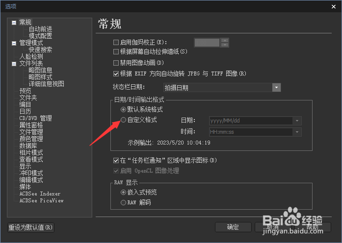 ACDSee Photo 2019怎么设置自定义格式