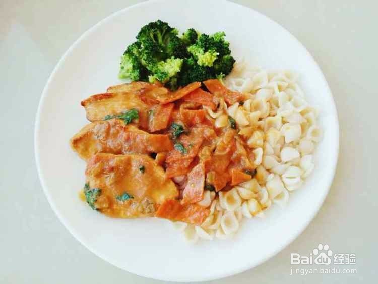 一品正新橙汁鸡排贝壳面的做法