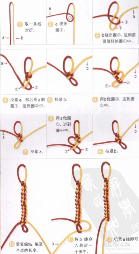 编织绳手链各种编法