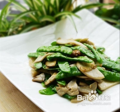 清炒鲍菇荷兰豆的做法