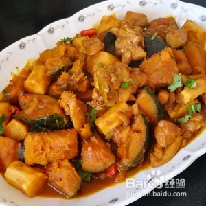 南瓜山药炖鸡腿的做法