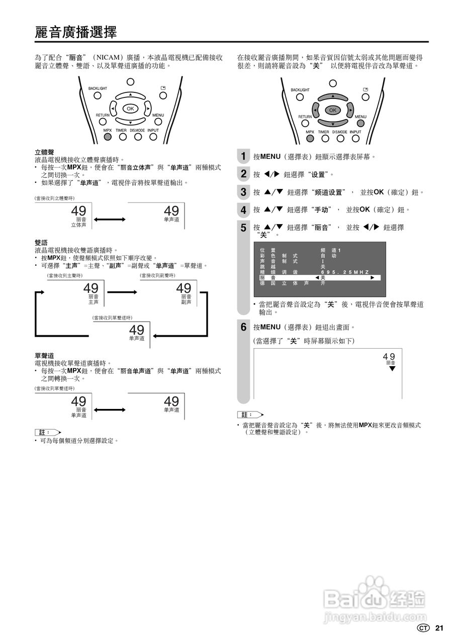 声宝LC-20S5H型液晶电视机说明书:[3]