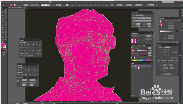 PS与AI结合把人物转为低多边形肖像