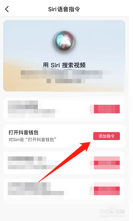 怎么把抖音钱包添加到手机的siri快捷指令