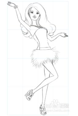 如何画芭比娃娃