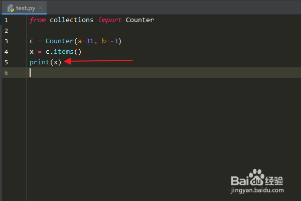 Python编程:怎么使用Counter对象items()方法
