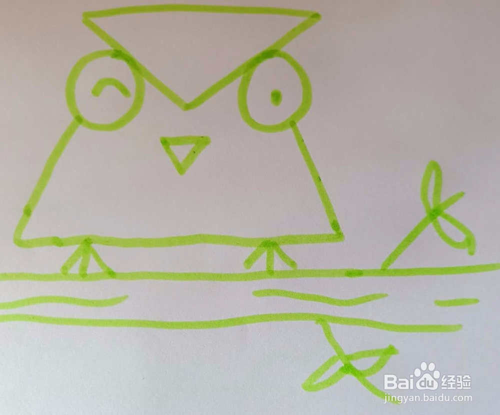 超简单的猫头鹰简笔画