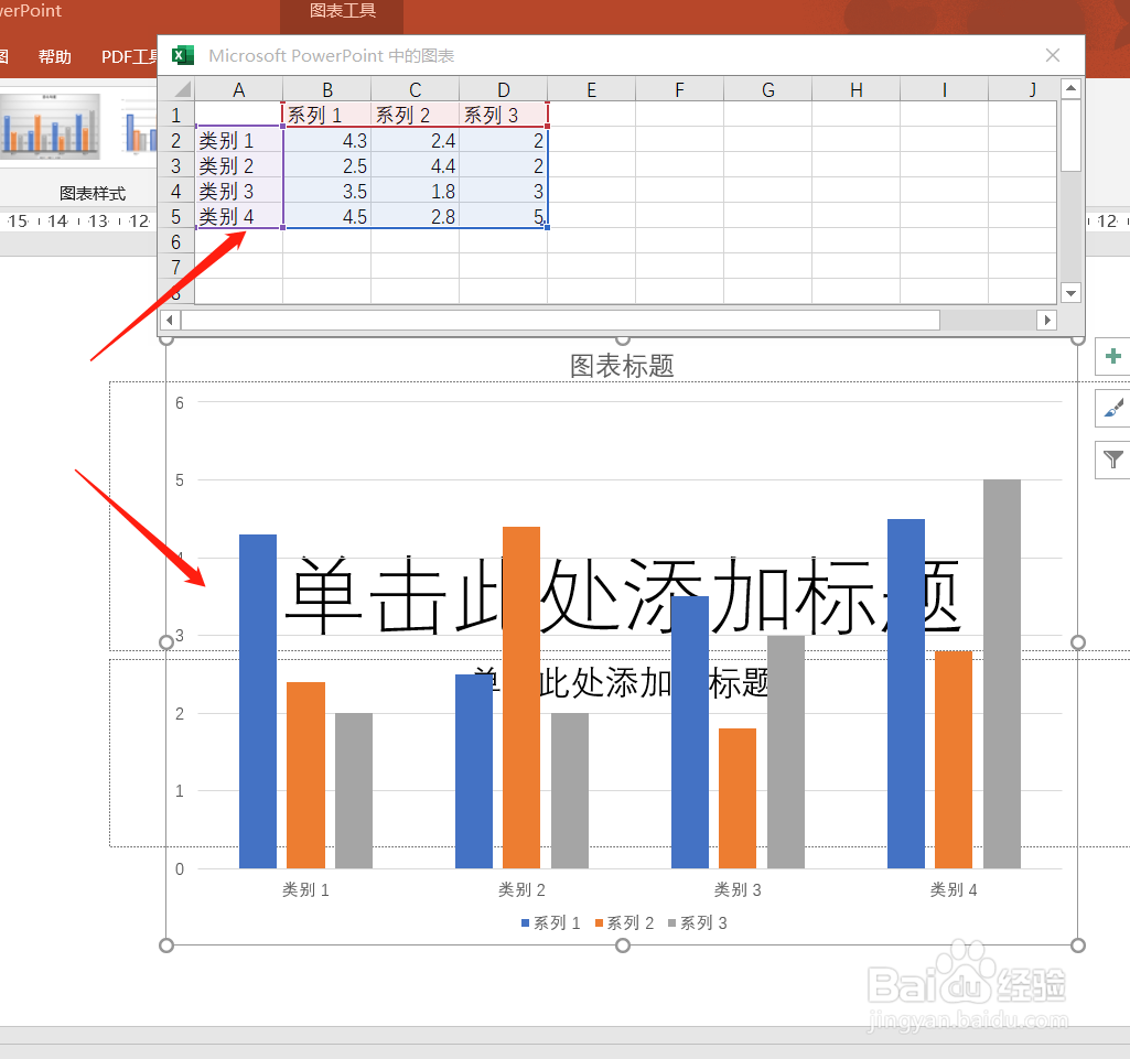 PPT怎么插入簇状柱形图？