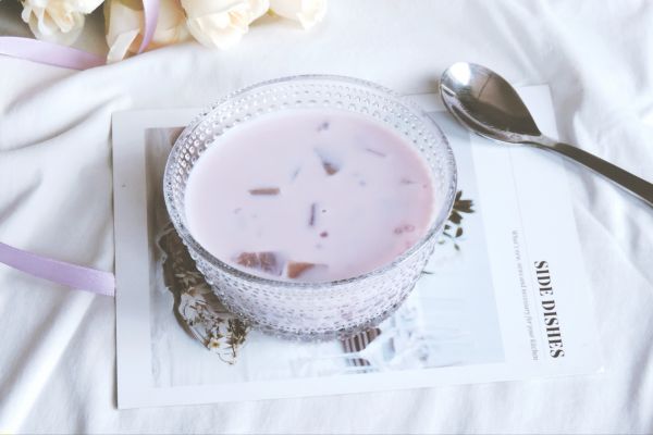 紫薯西米炖牛奶