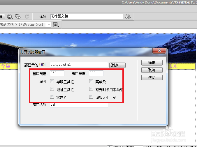 Dreamweaver：[39]网页中怎么添加弹出网页窗口