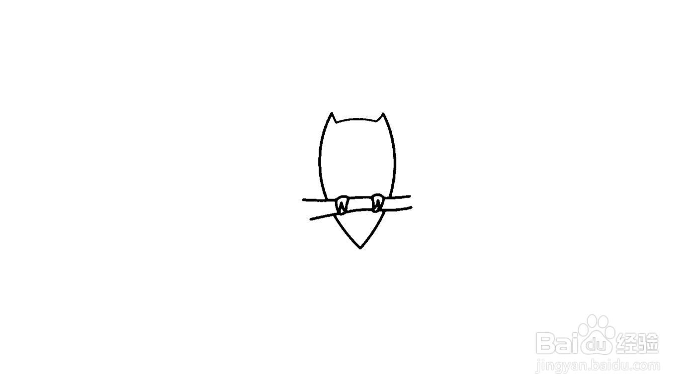 猫头鹰简笔画画法分解