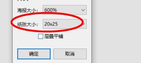 Picasa3海报设置下的纸张大小配置为20×25