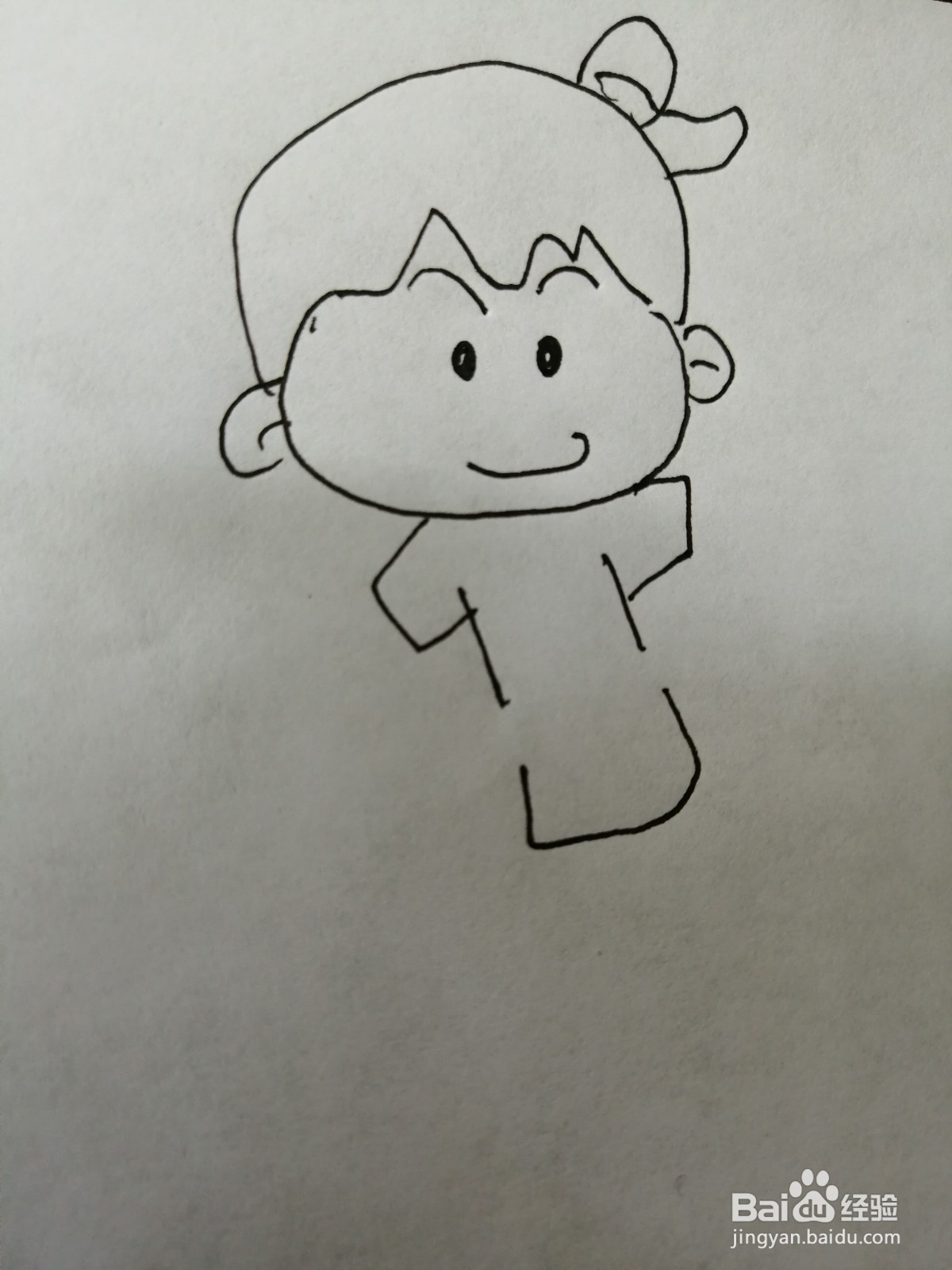 拿着棍子的小孩怎么画