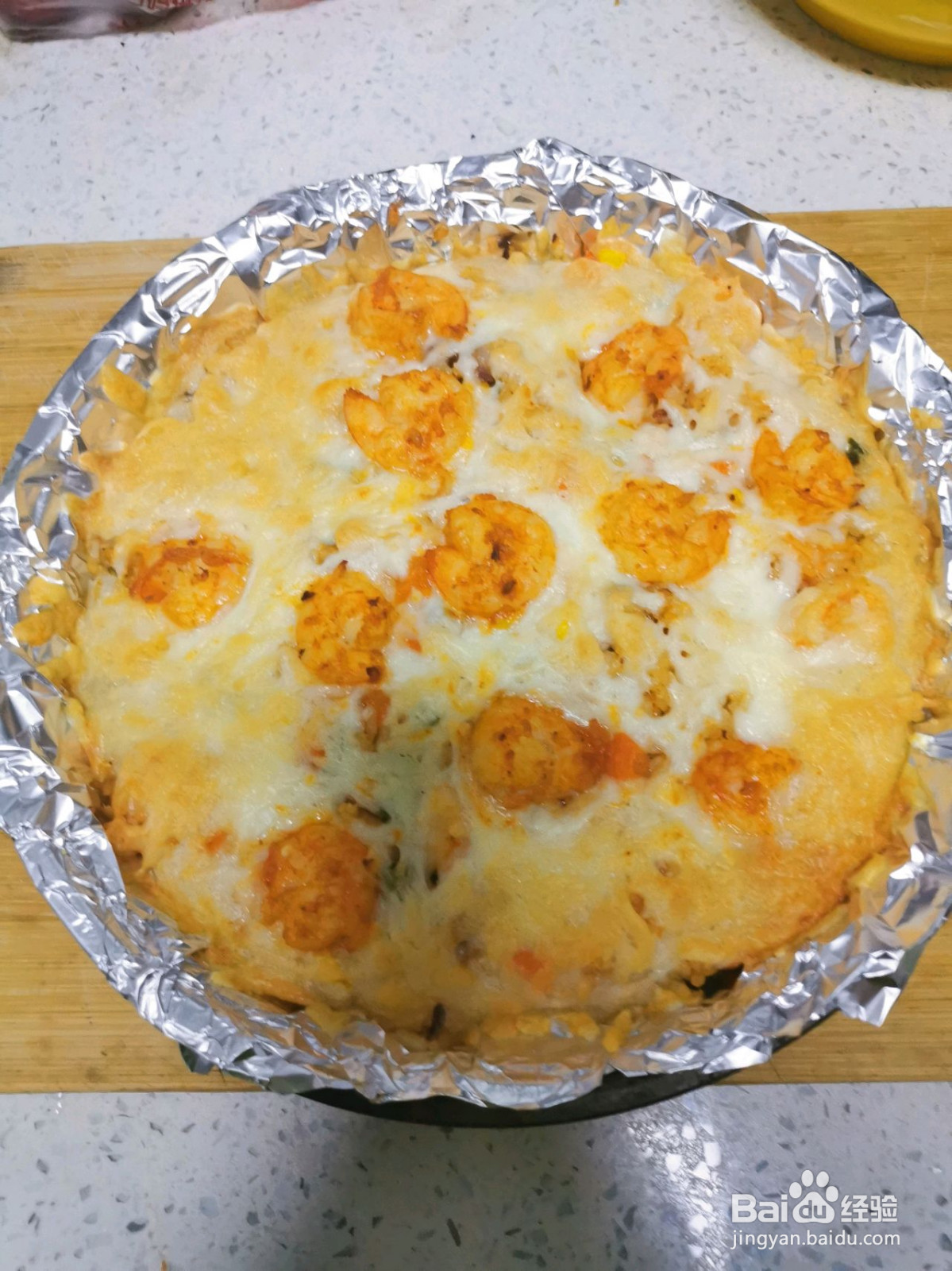 虾仁芝士焗饭的做法