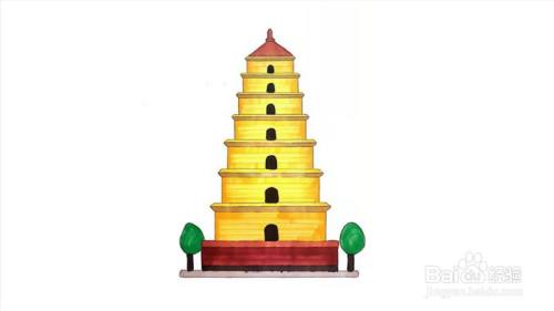 怎么画大雁塔怎么画才好看