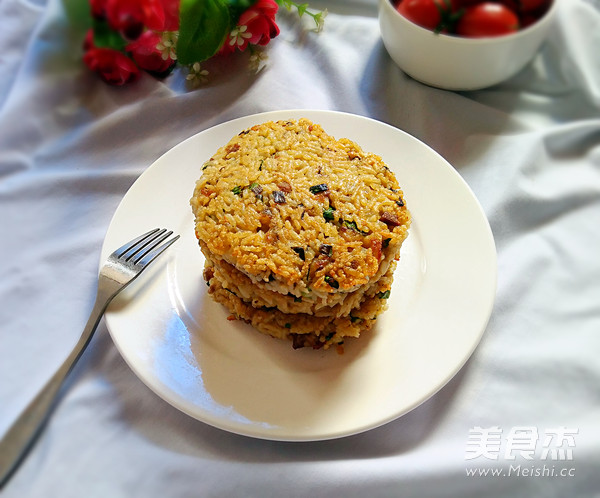 肉末橄榄菜米饭饼