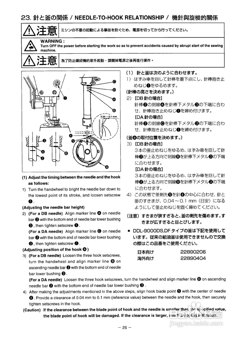 JUKI DDL-9000电动缝纫机使用说明书:[4]