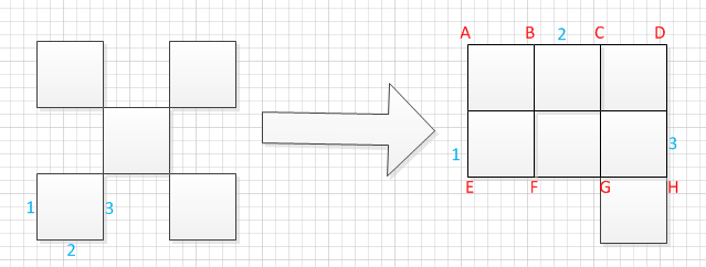 用20根火柴拼正方行5个，如何移动8个，变九个正方形