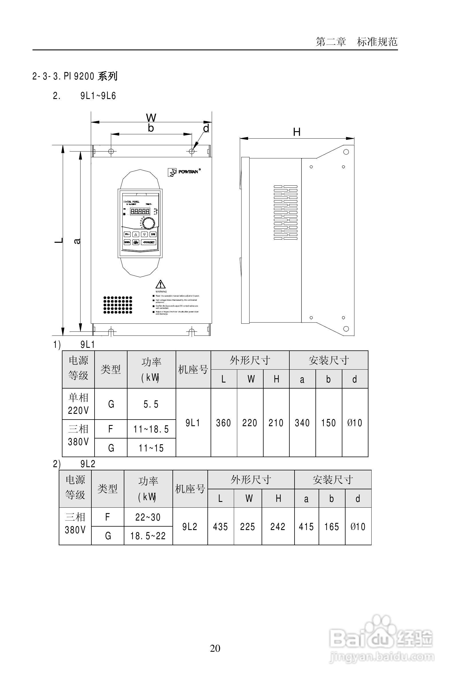 普传PI9200-075G2变频器使用说明书:[3]
