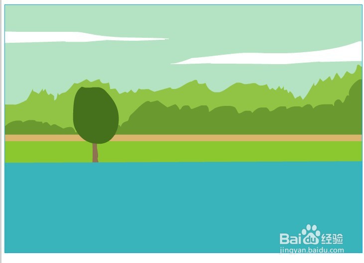 flash绘制河流岸边场景