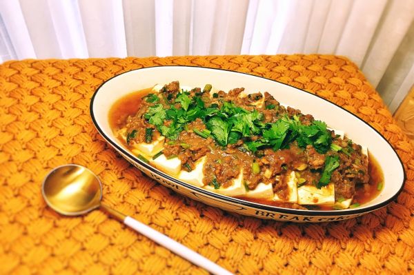 虾酱肉沫蒸豆腐