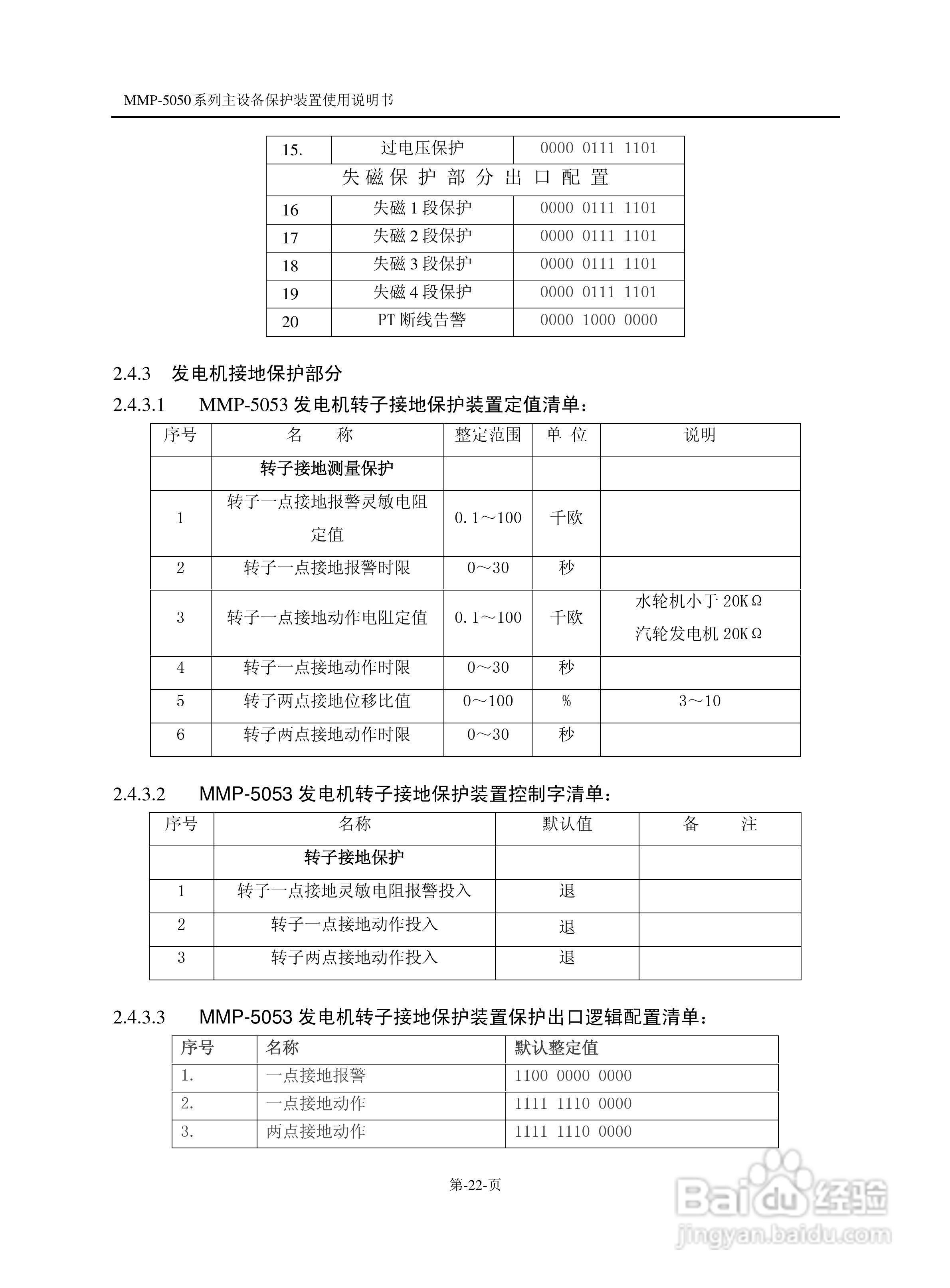 爱光MMP-5053发电机接地保护装置说明书:[3]