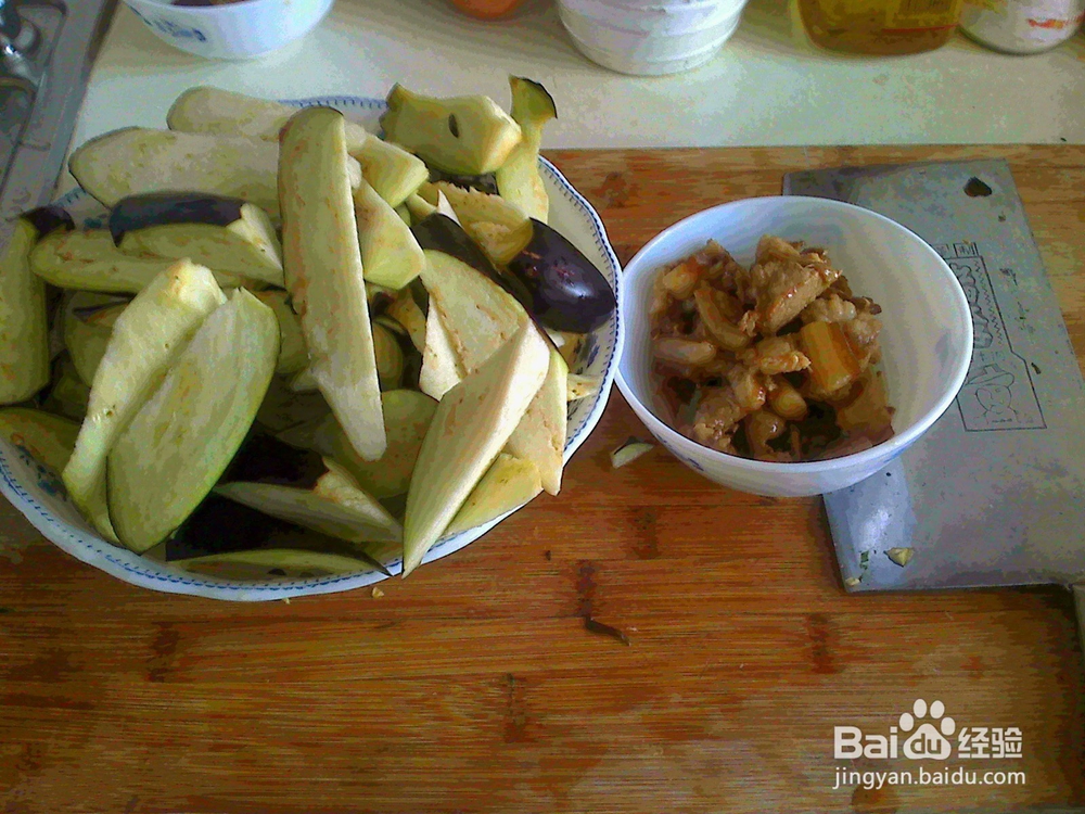 #美食#老年人怎样做好紫茄子熟猪肉片的备料