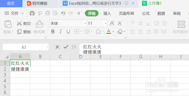 怎么在Excel的一个单元格内输入两行或多行文字