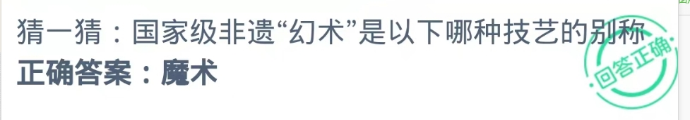 国家级非遗“幻术”是以下哪种技艺的别称？