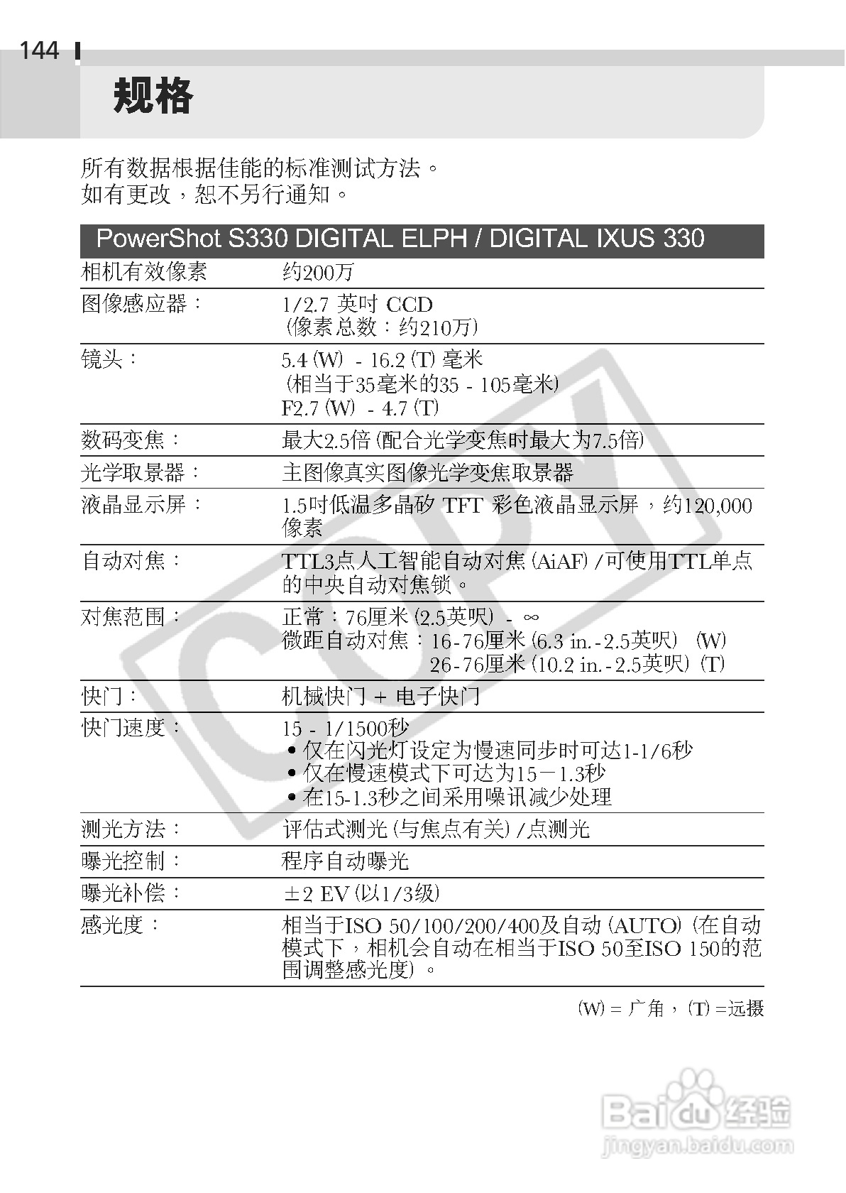 佳能DIGITAL IXUS 330数码相机使用说明书:[15]
