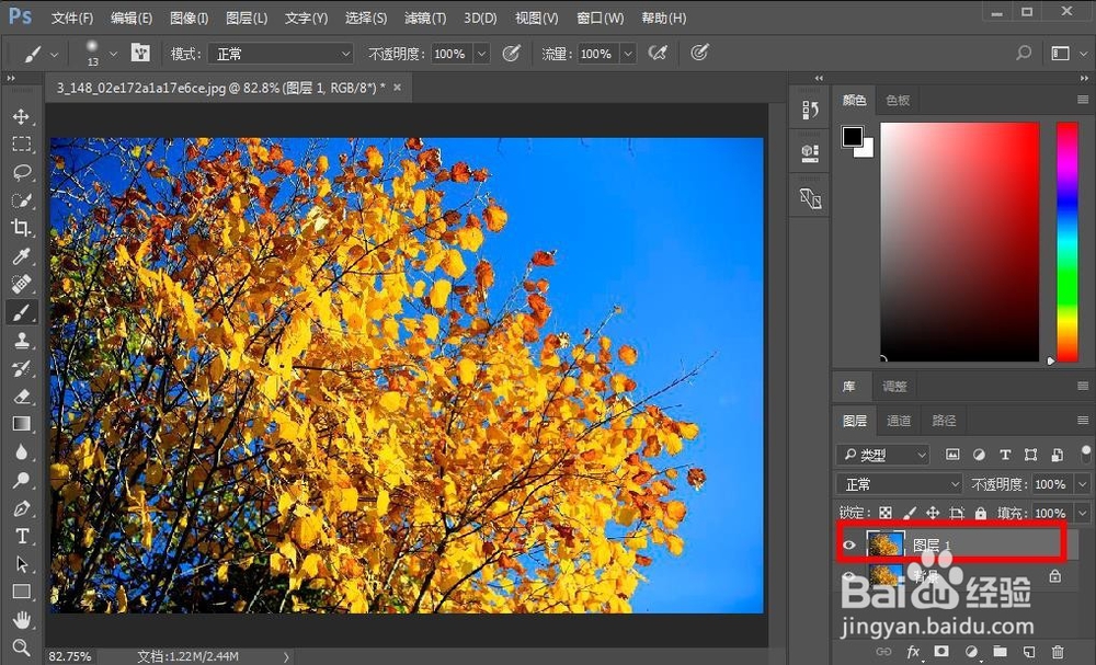 ps如何调整树叶变颜色