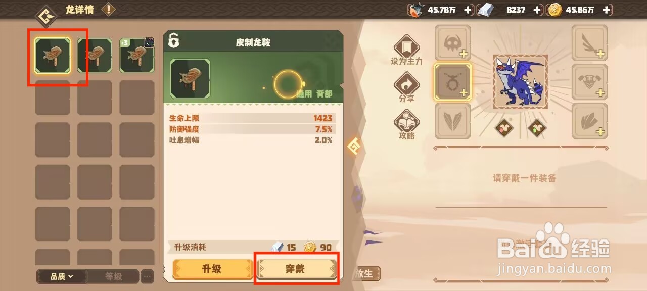 驯龙高手旅程白万龙如何穿戴装备？