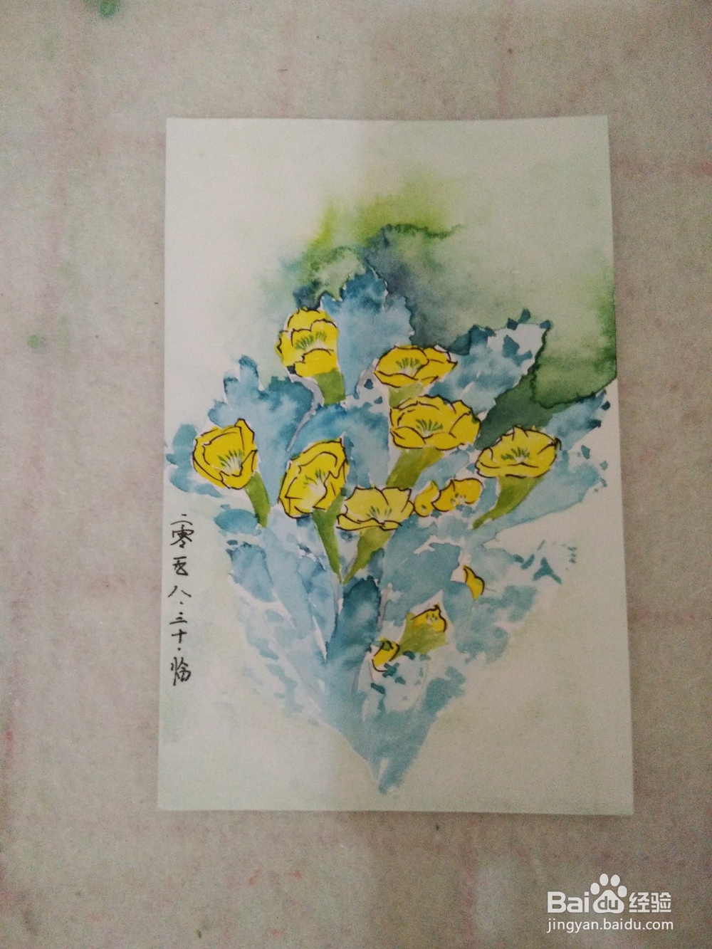 如何用白卡纸画一束仙人掌花朵