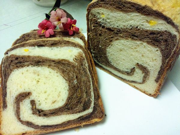 牛奶可可双色玉米土司