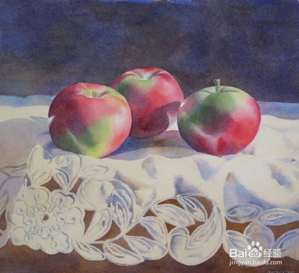 水彩苹果教程