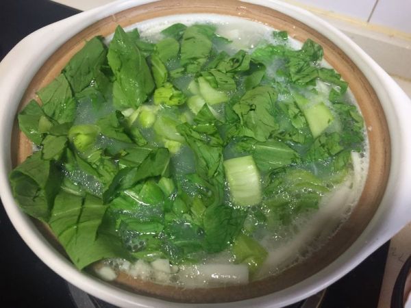 鸡丝菌菇青菜粥
