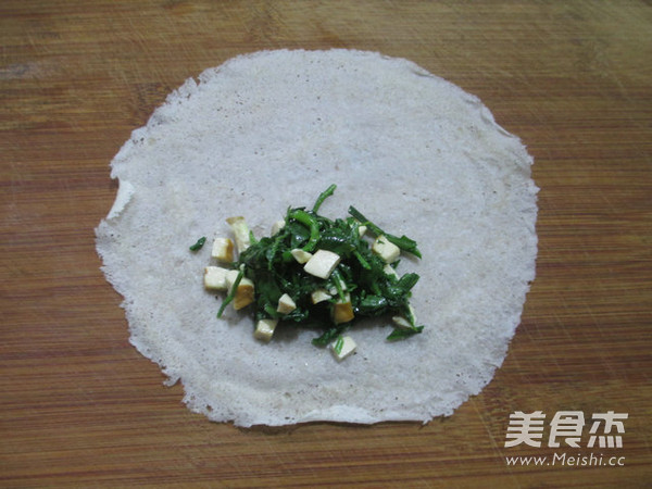 香干荠菜馅春卷