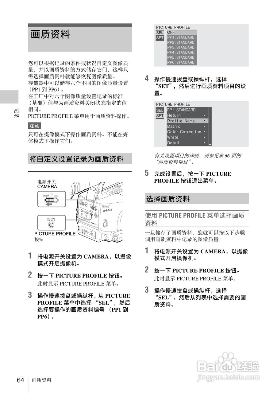 索尼PMW-EX1数码摄像机使用说明书:[7]