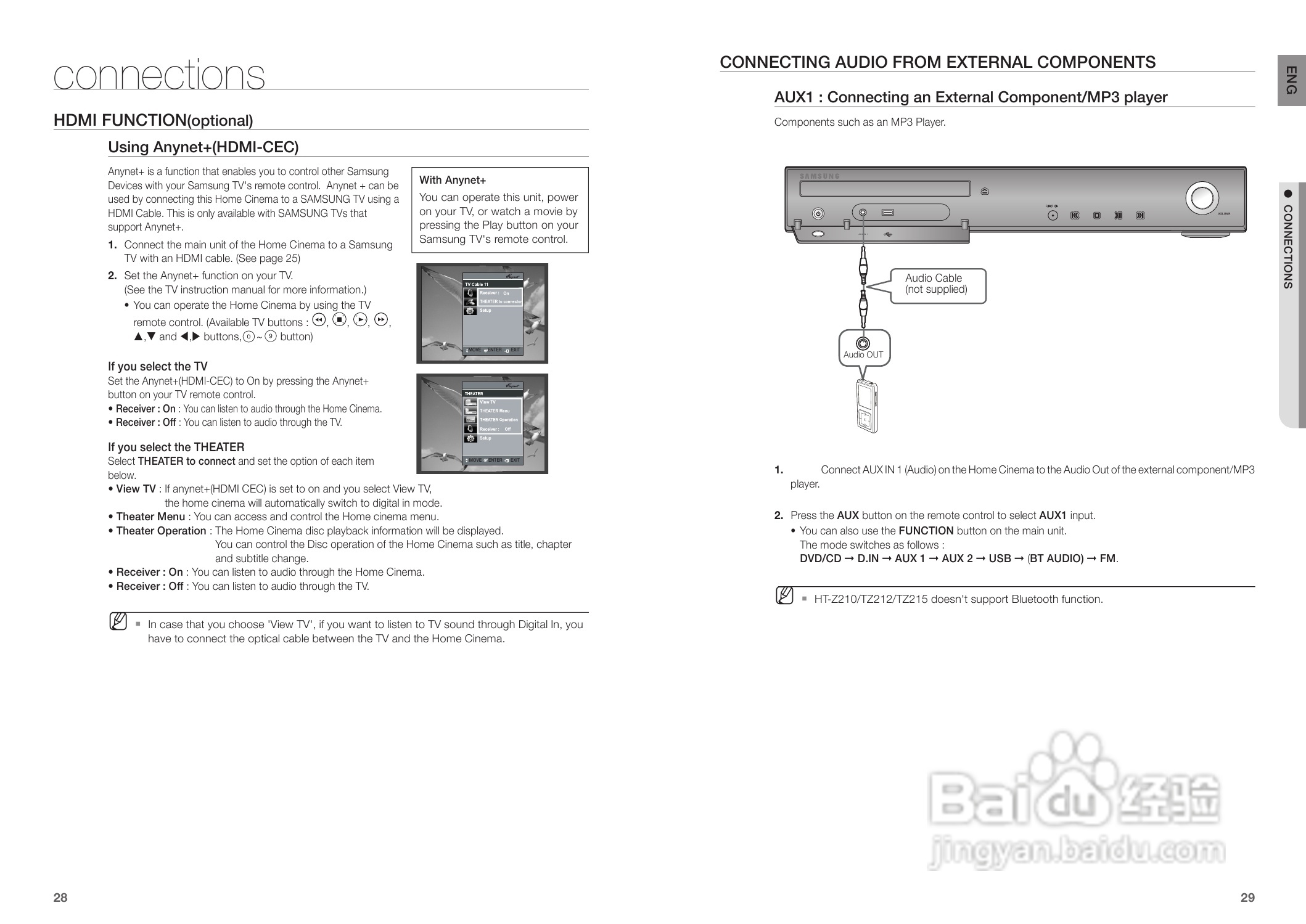 三星HT-TZ215家庭影院使用说明书:[1]