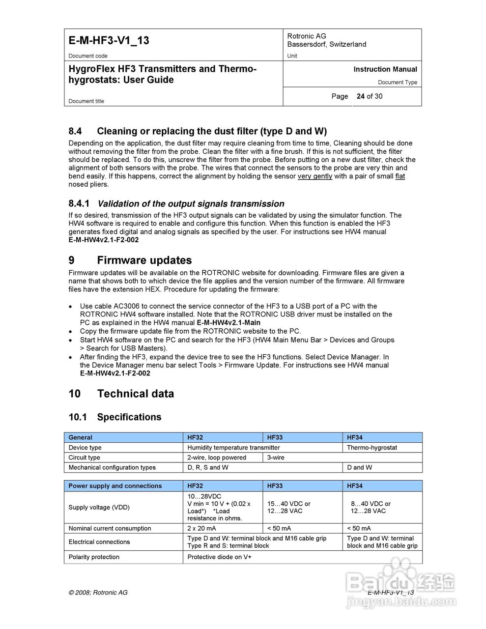HF3暖通温湿度变送器用户手册:[3]
