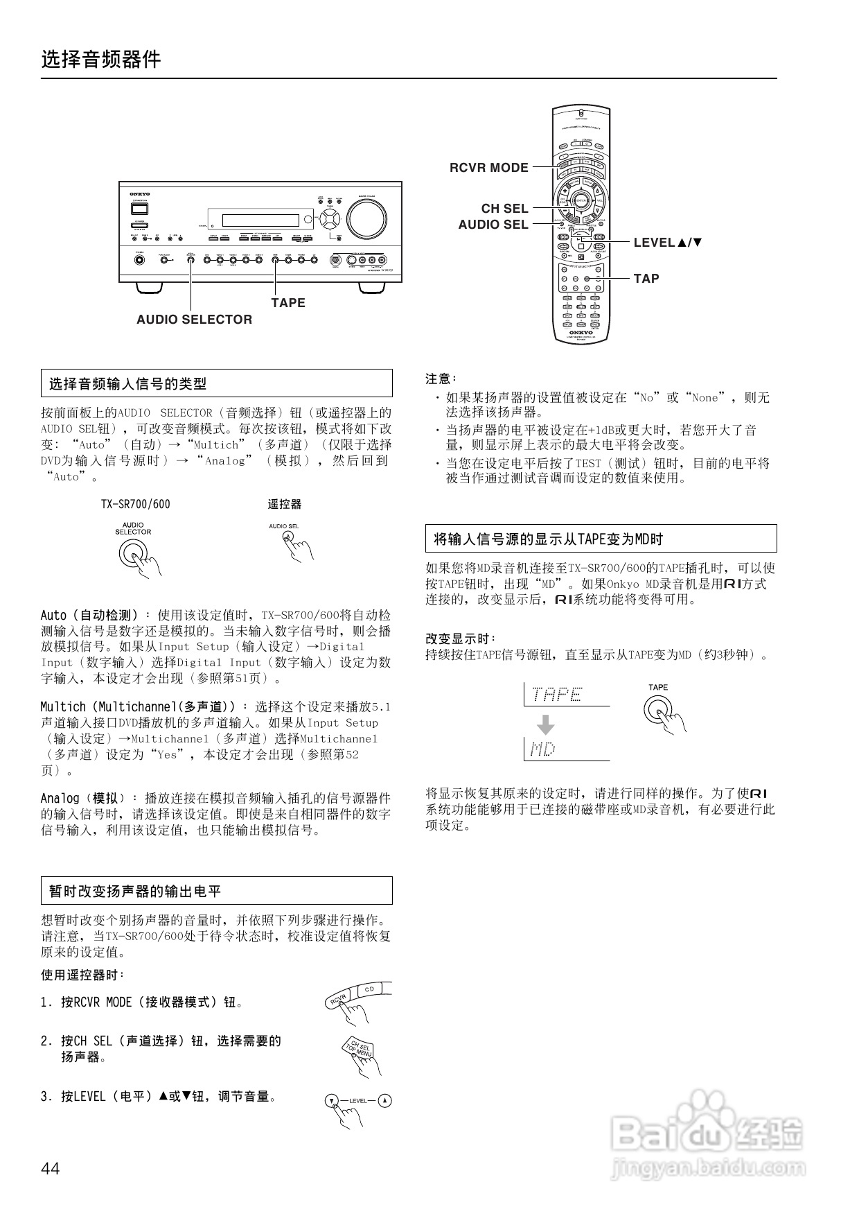 安桥AV接收机TX-SR700型使用说明书:[3]