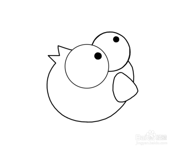 一只大眼睛的鸟儿的简笔画