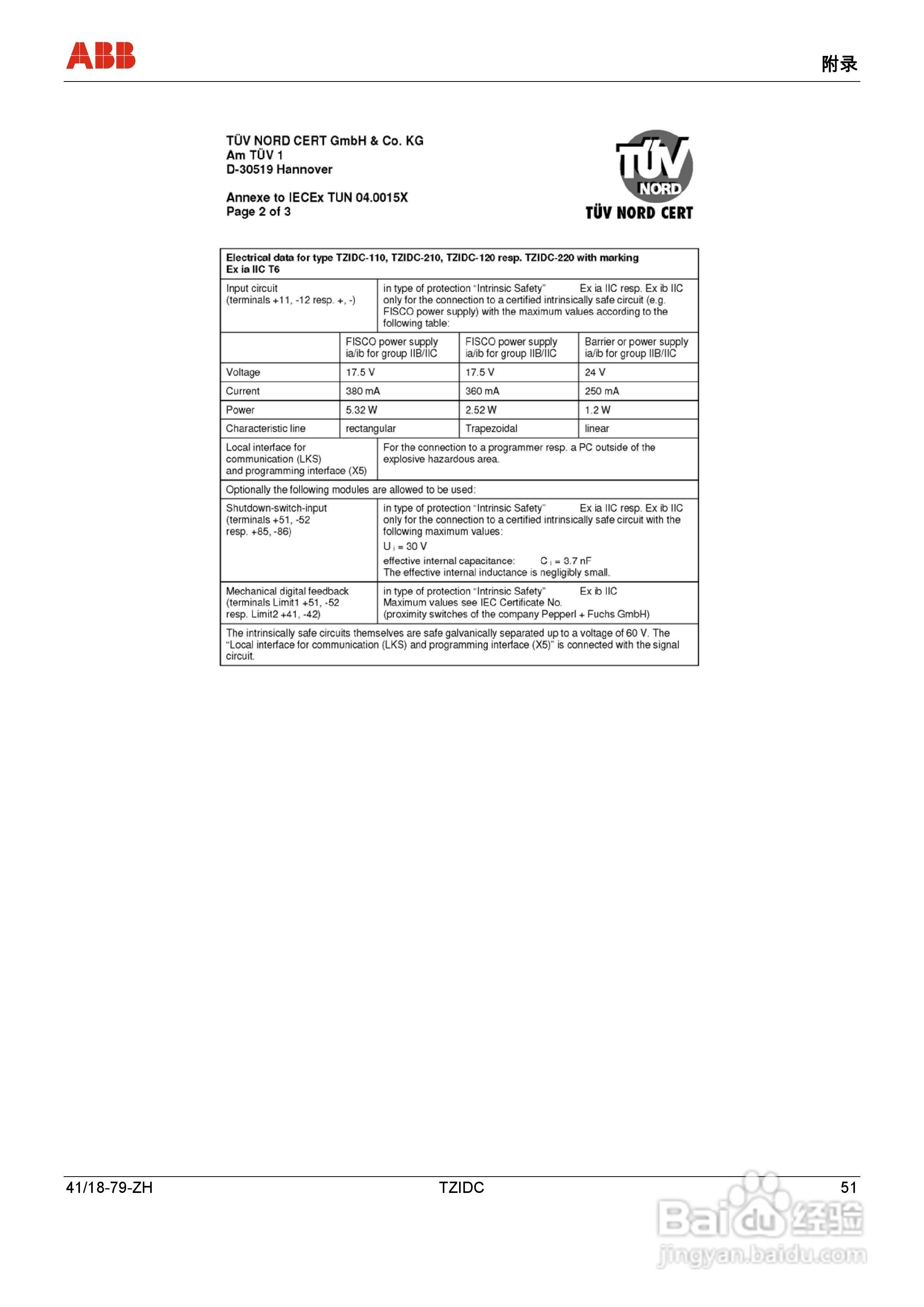 ABB 电气阀门定位器 TZIDC操作说明书:[6]