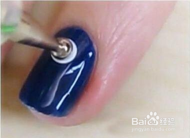 海军风美甲画法教程